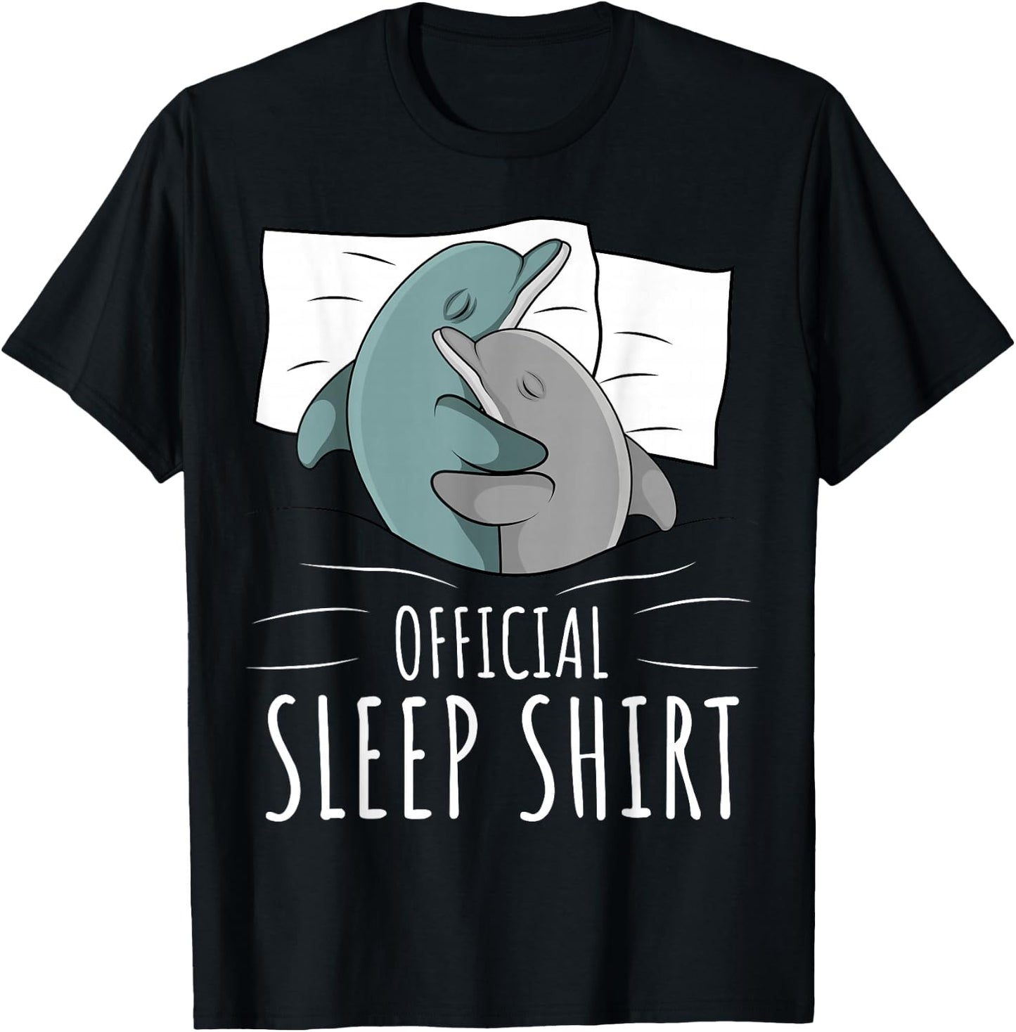 Sleeping Dolphin Lover Women Girls Napping Official Sleep T-Shirt - T-Shirt | Black