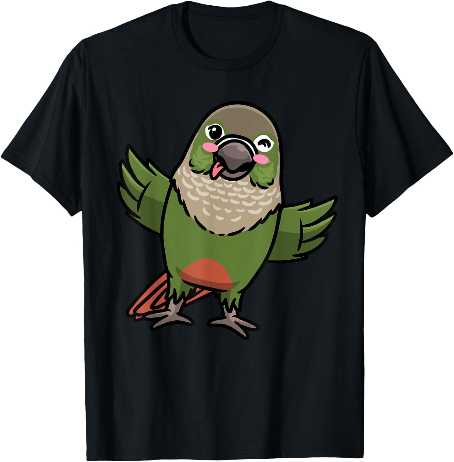 Green Cheek Conure Green-Cheeked Parakeet Bird Parrot T-Shirt - T-Shirt | Black