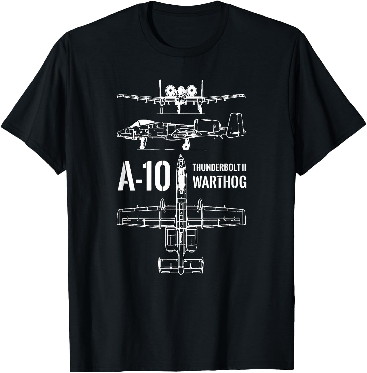 A-10 Blueprint - Thunderbolt Ii Warthog Gift Dad T-Shirt - T-Shirt | Black