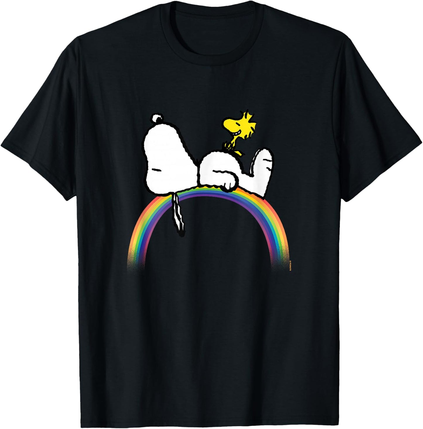 Peanuts - Snoopy Rainbow T-Shirt - T-Shirt | Black
