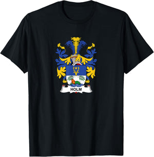 Holm Coat of Arms - Family Crest T-Shirt - T-Shirt | Black