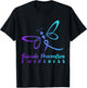 Dragonfly Suicide Prevention Awareness Pink And Teal Ribbon T-Shirt - T-Shirt | Black