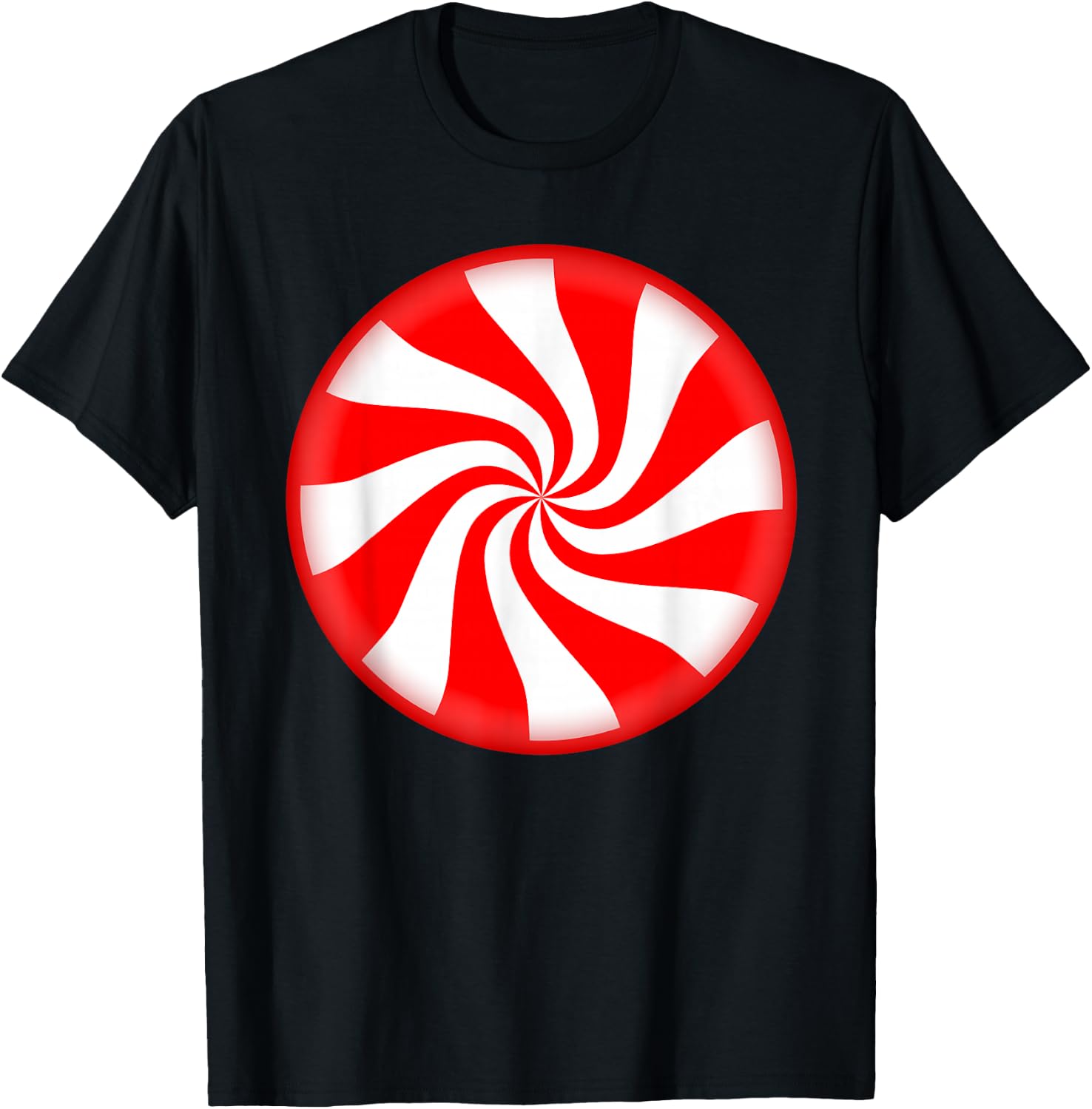 Peppermint Candy Christmas T-Shirt - T-Shirt | Black