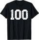 Vintage Number #100 Sport White Varsity Number T-Shirt - T-Shirt | Black