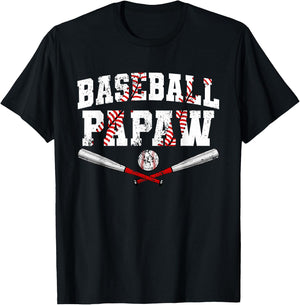 Retro Baseball Papaw Baseball Lover Father's Day T-Shirt - T-Shirt | Black