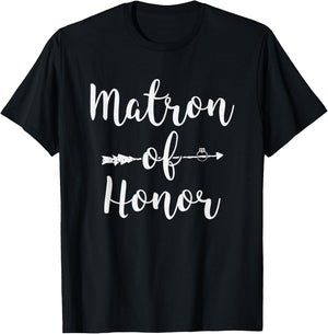 Matron of Honor Shirt Best Bachelorette Party Women T-Shirt - T-Shirt | Black