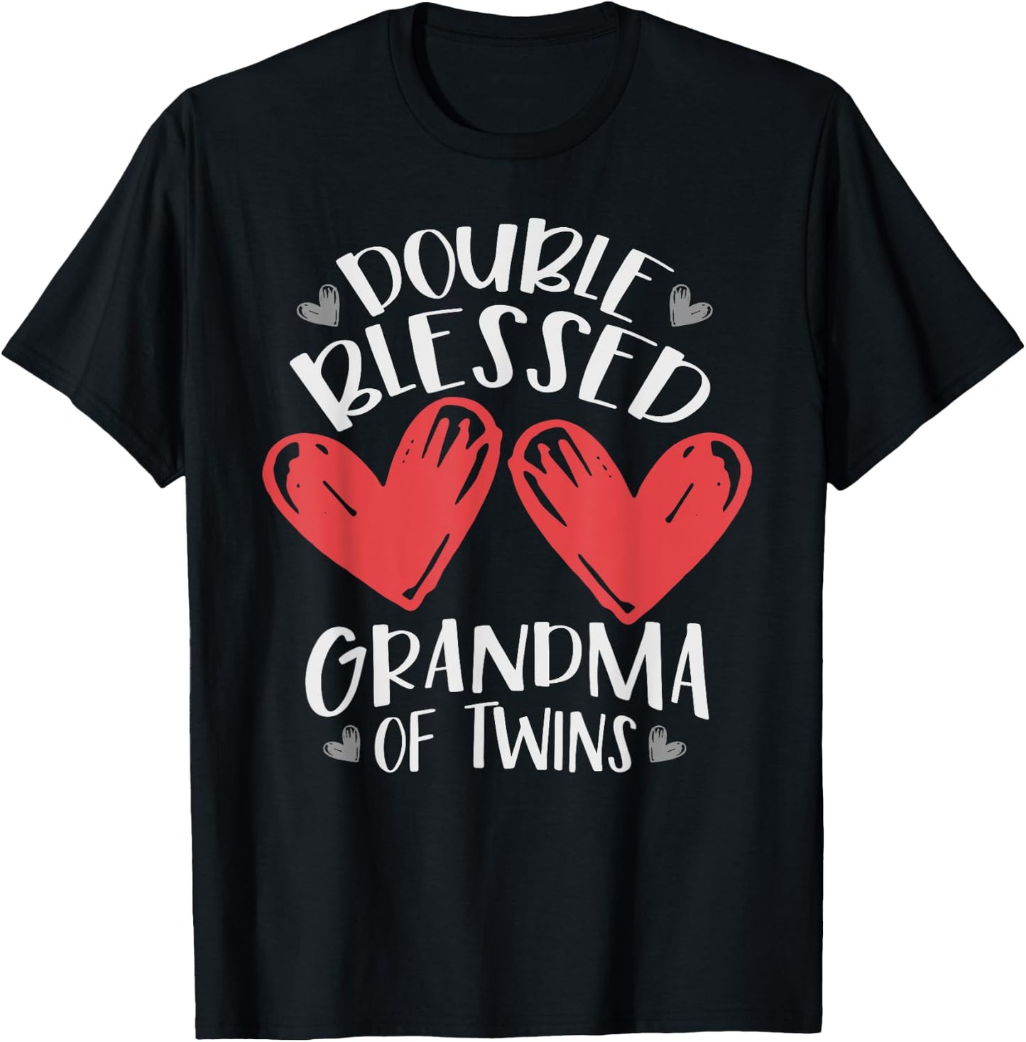 Double Blessed Grandma Of Twins T-Shirt - T-Shirt | Black