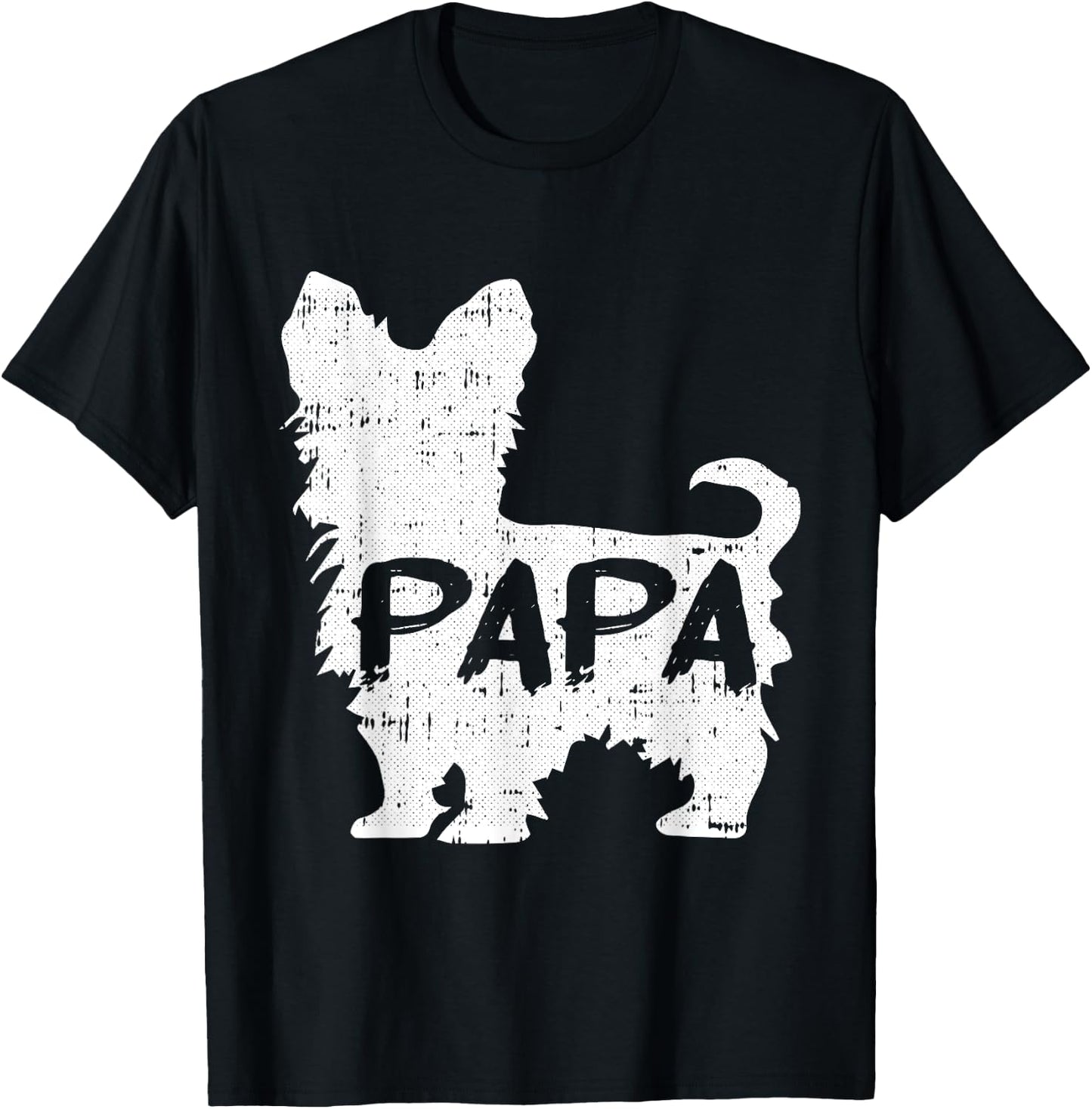 Yorkshire Terrier Papa Dog Puppy Doggie Pet Lover Yorkie Dad T-Shirt - T-Shirt | Black