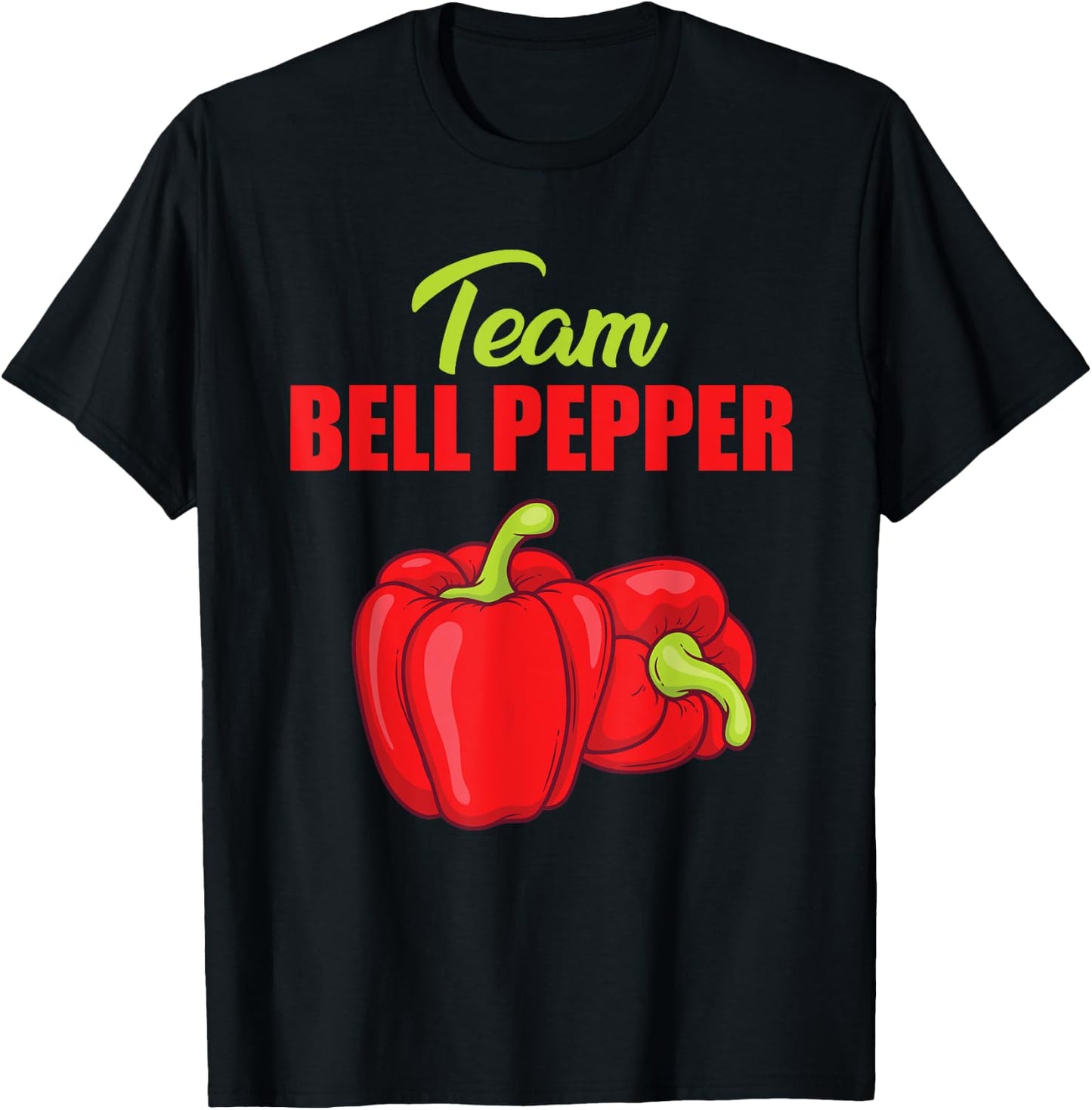 Team Bell Pepper Design Vegan Food Paprika Gardening T-Shirt - T-Shirt | Black