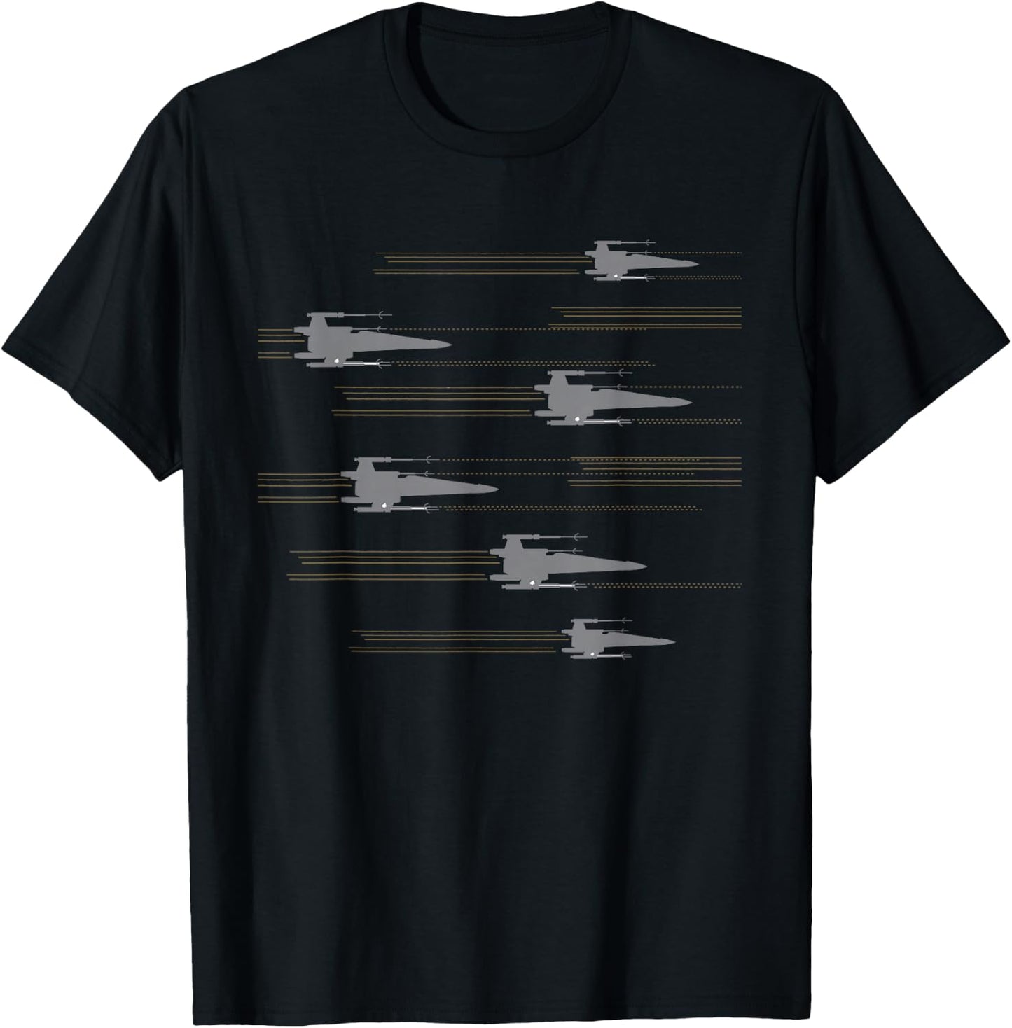 Star Wars X-Wing Starfighters Soar Pattern T-Shirt - T-Shirt | Black