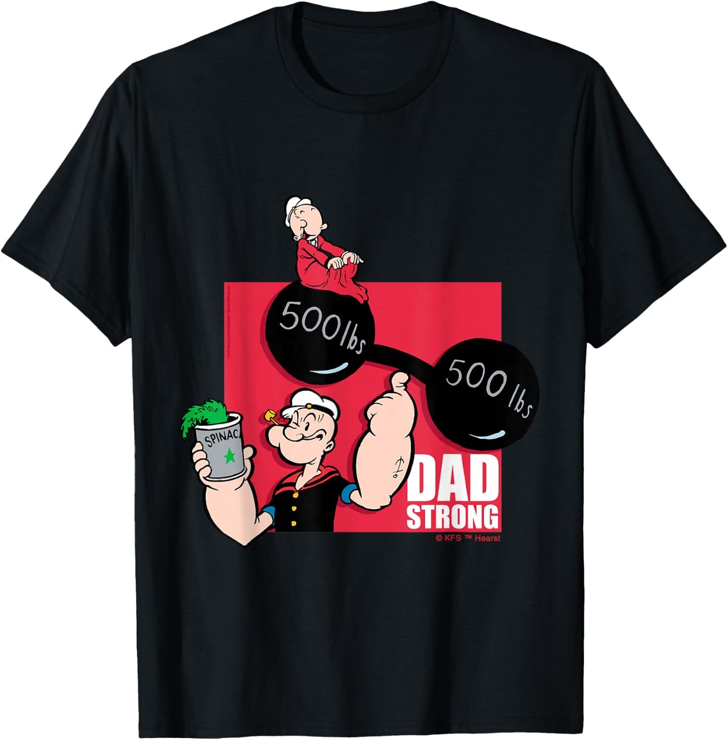 Popeye Dad Strong for Dad T-Shirt - T-Shirt | Black