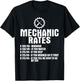 Mechanic Funny - Mechanic Rates Small T-Shirt - T-Shirt | Black