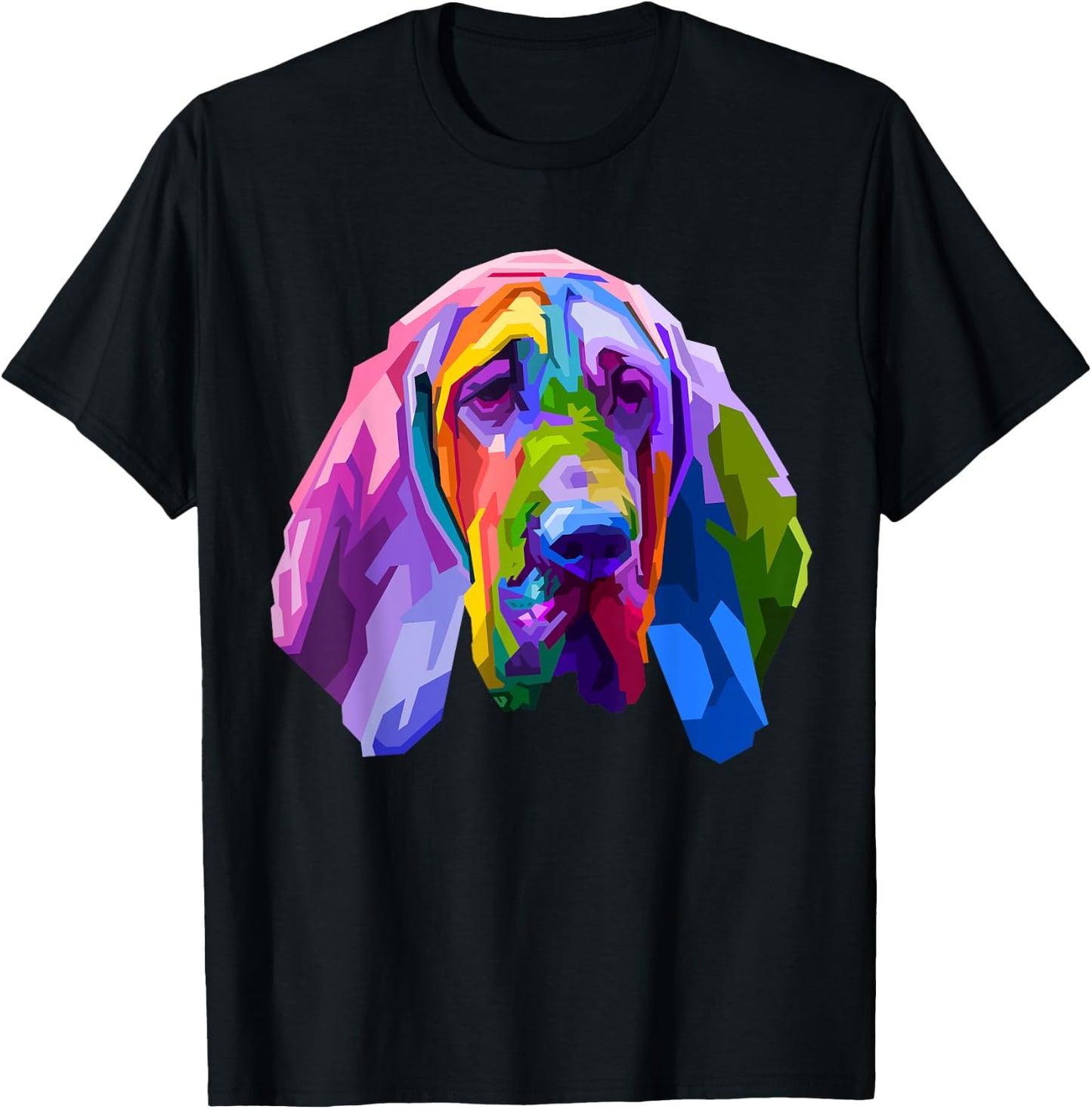 Bloodhound colorful pop art portrait for dog owners Men Women Girls Kids T-Shirt - T-Shirt | Black