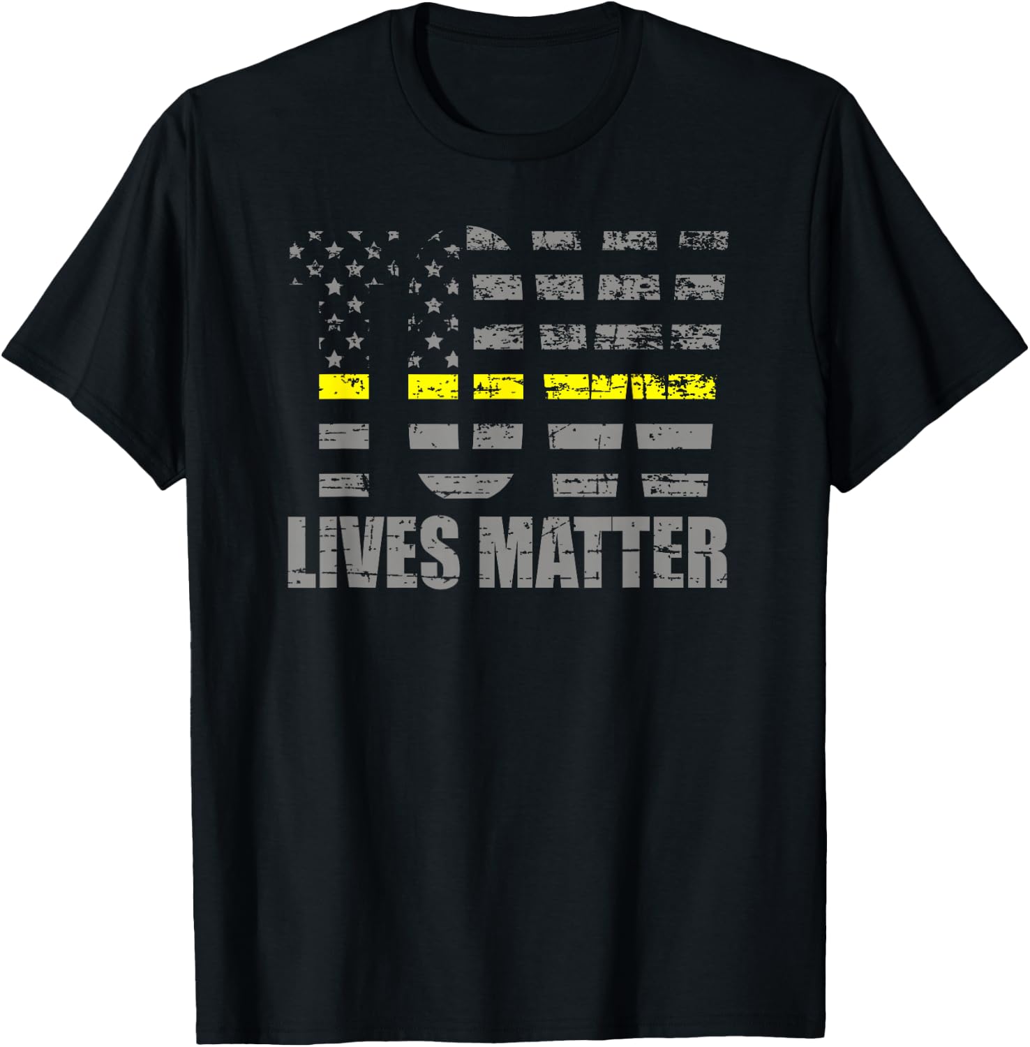 Tow Lives Matter Thin Yellow Line Tow Truck Driver Shirt T-Shirt - T-Shirt | Black