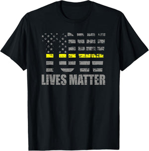 Tow Lives Matter Thin Yellow Line Tow Truck Driver Shirt T-Shirt - T-Shirt | Black