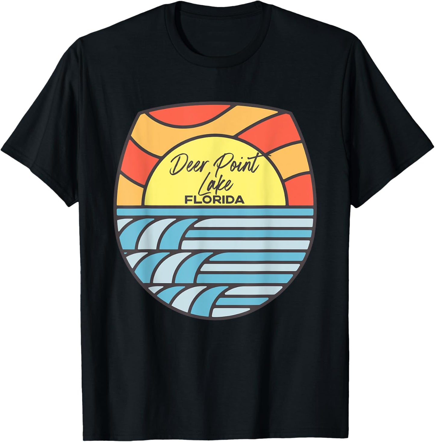 Deer Point Lake Florida FL Sunset Souvenir Finger Lakes T-Shirt - T-Shirt | Black