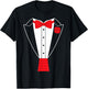 Red Bow Tie Tuxedo T-Shirt - T-Shirt | Black