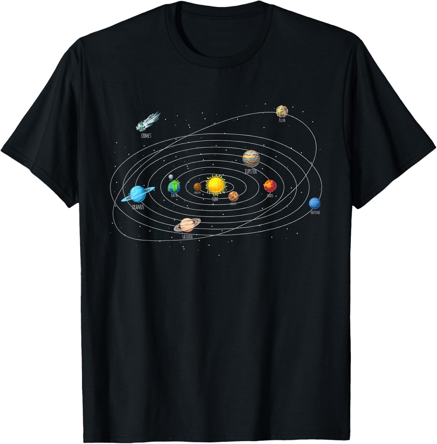 Astronomy Solar System Planets Universe T-Shirt - T-Shirt | Black