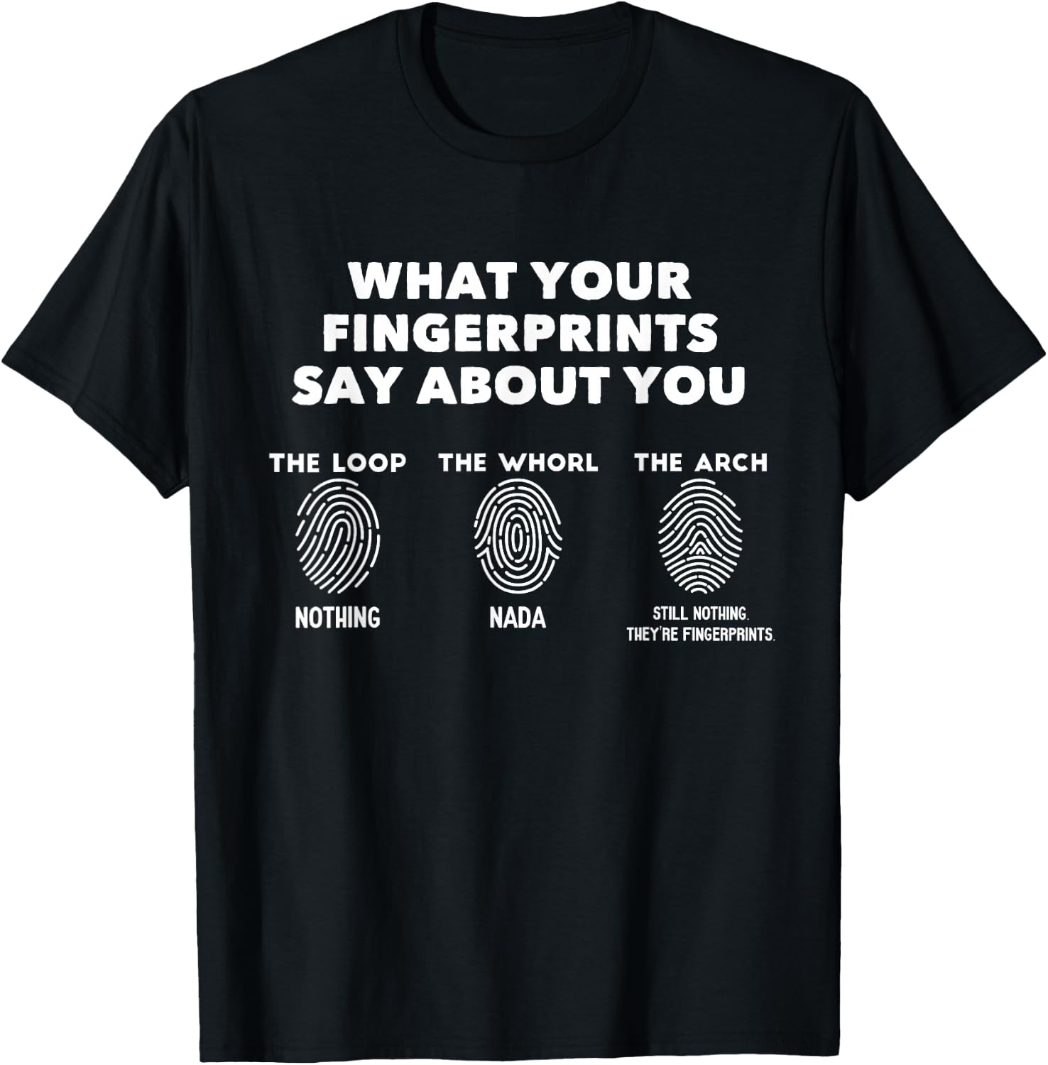 What Your Fingerprints Say About You Funny Forensic Science T-Shirt - T-Shirt | Black