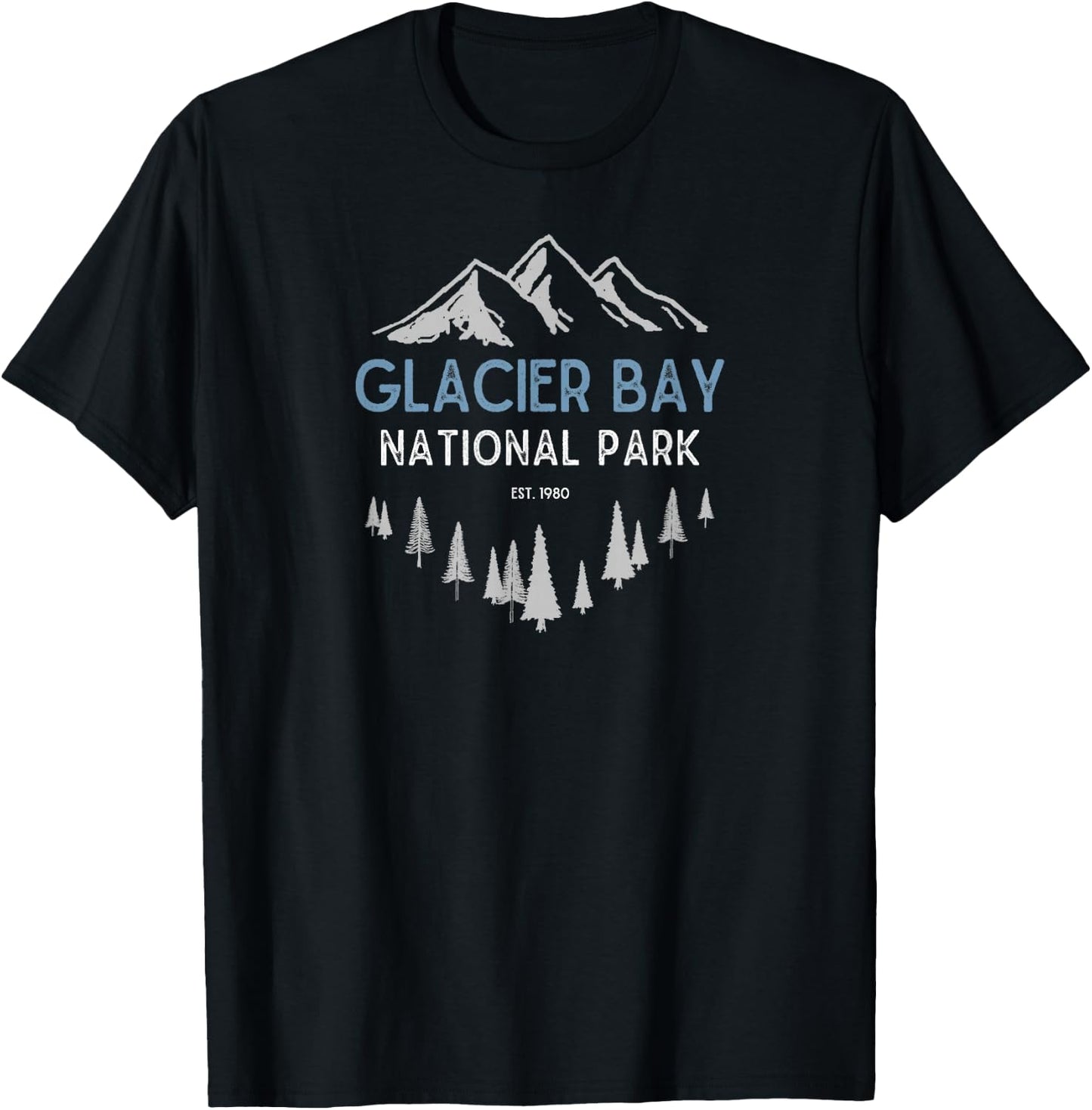 Glacier Bay National Park Vintage Alaska Shirt T-Shirt - T-Shirt | Black