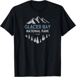 Glacier Bay National Park Vintage Alaska Shirt T-Shirt - T-Shirt | Black