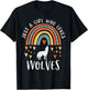 Just A Girl Who Loves Wolves Rainbow Gifts For Wolf Lover T-Shirt - T-Shirt | Black