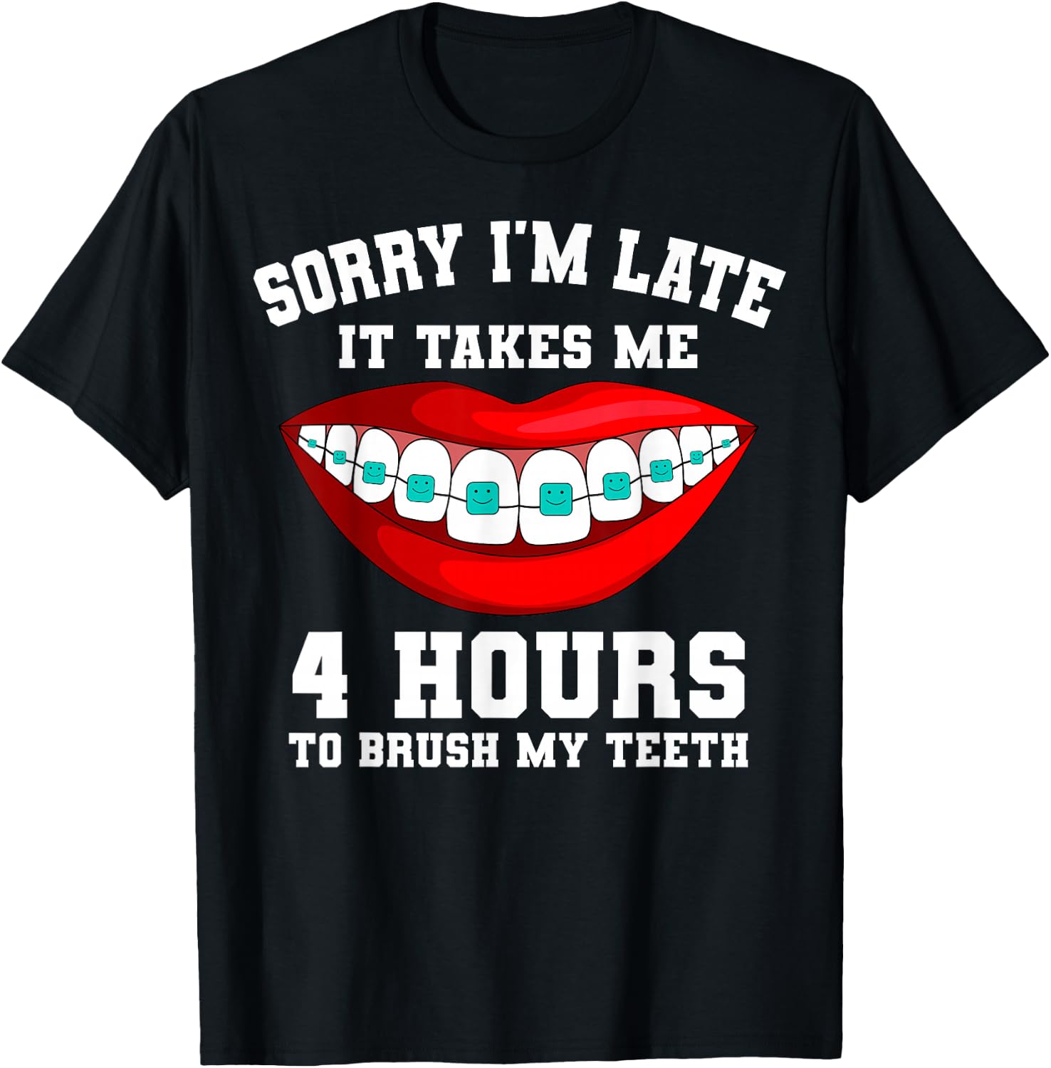Orthodontist Dental Dentist Braces Mode On T-Shirt - T-Shirt | Black