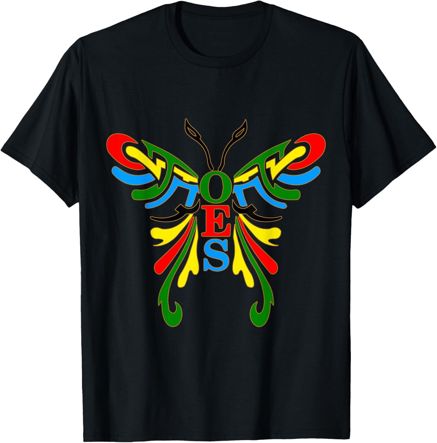 OES Butterfly Color of the Eastern Star Christmas T-Shirt - T-Shirt | Black