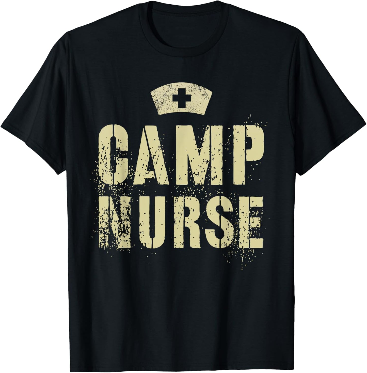 Vintage CAMP NURSE Nursing School RN NP Girls Camping Trip T-Shirt - T-Shirt | Black