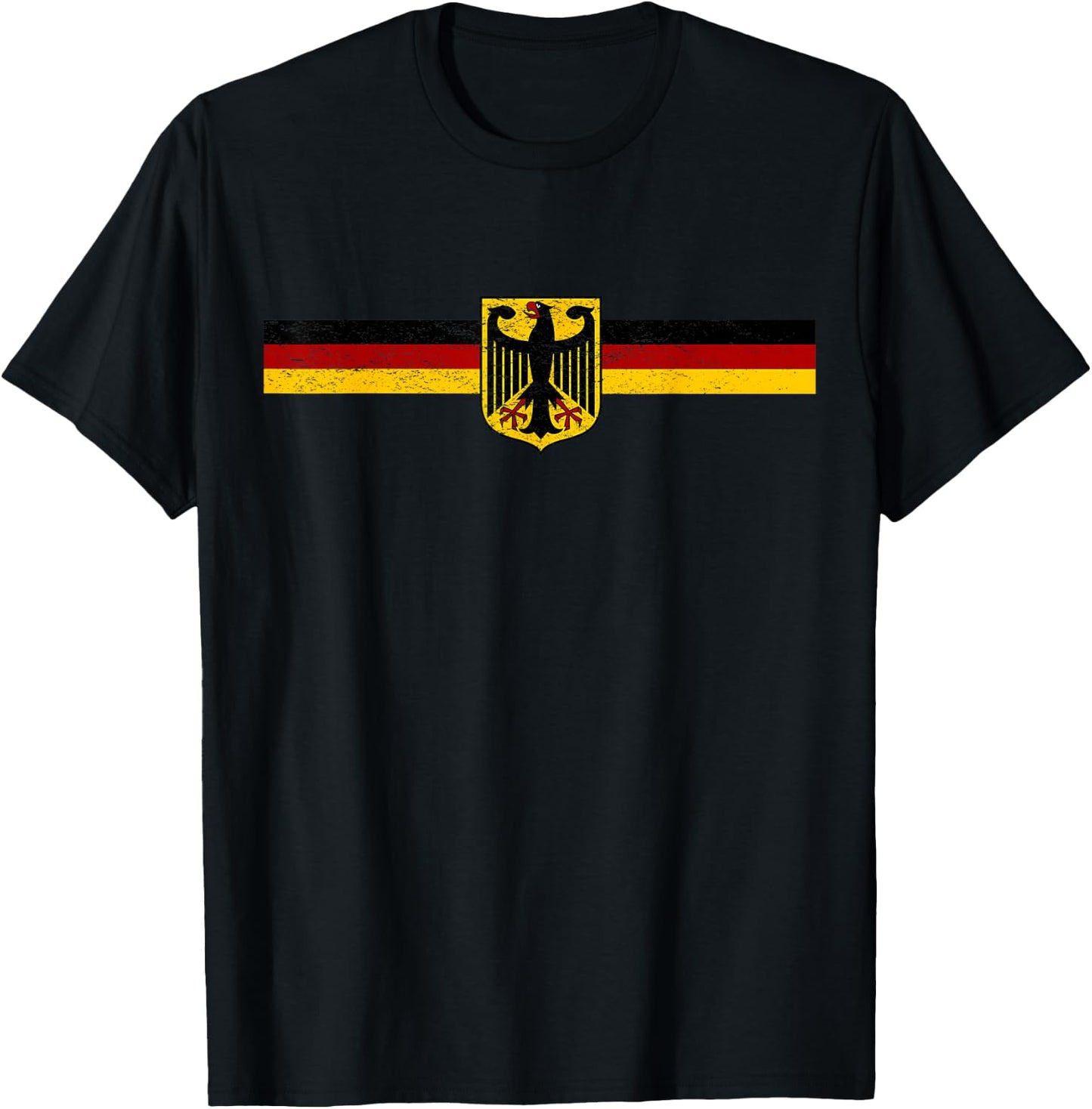 Funny Oktoberfest German Party Apparel Germany Deutschland Flag Eagle Coat of Arms Banner Vintage T-Shirt - T-Shirt | Black