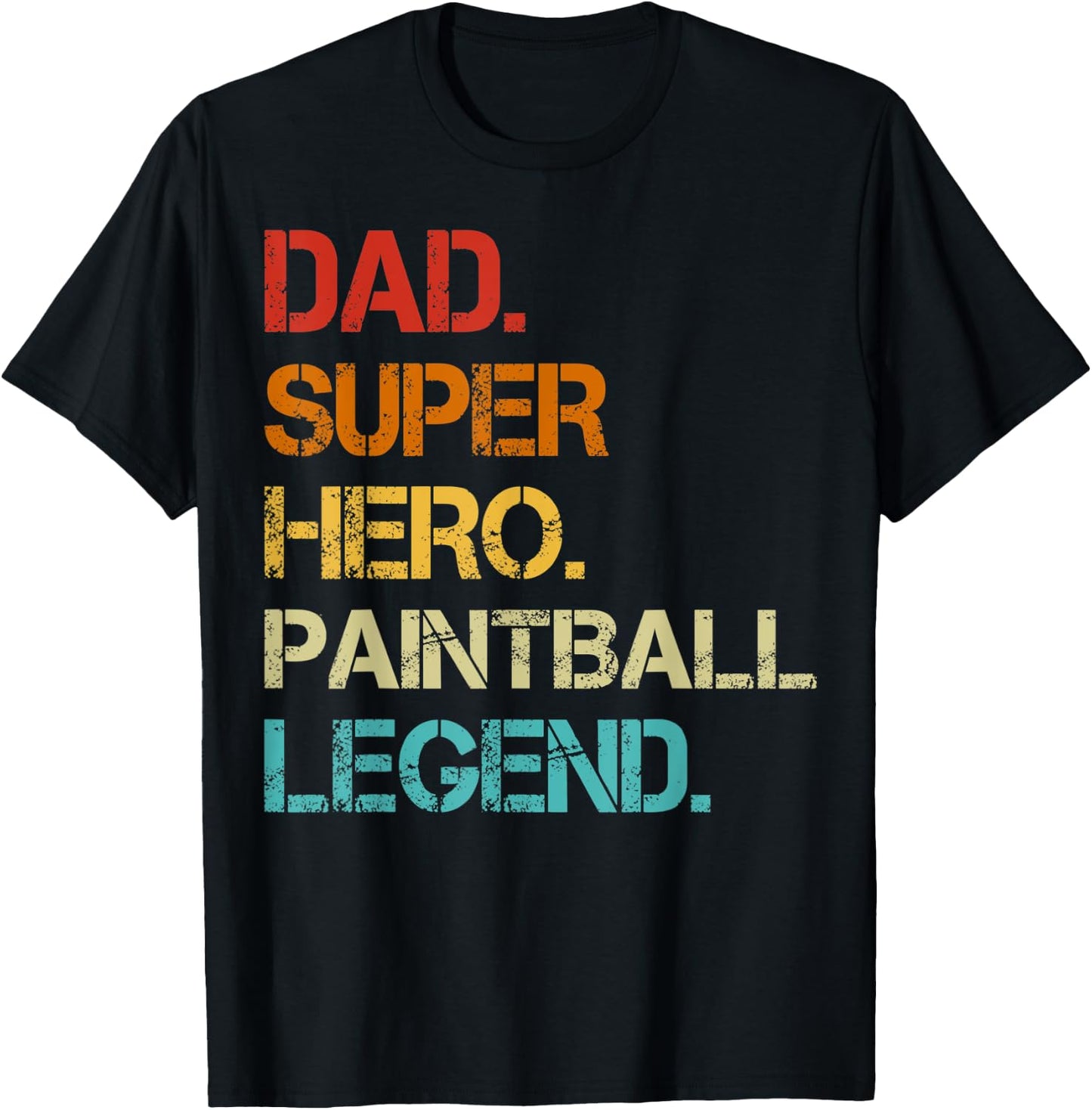 Vintage Style Dad Hero Paintball Legend Father's Day T-Shirt - T-Shirt | Black