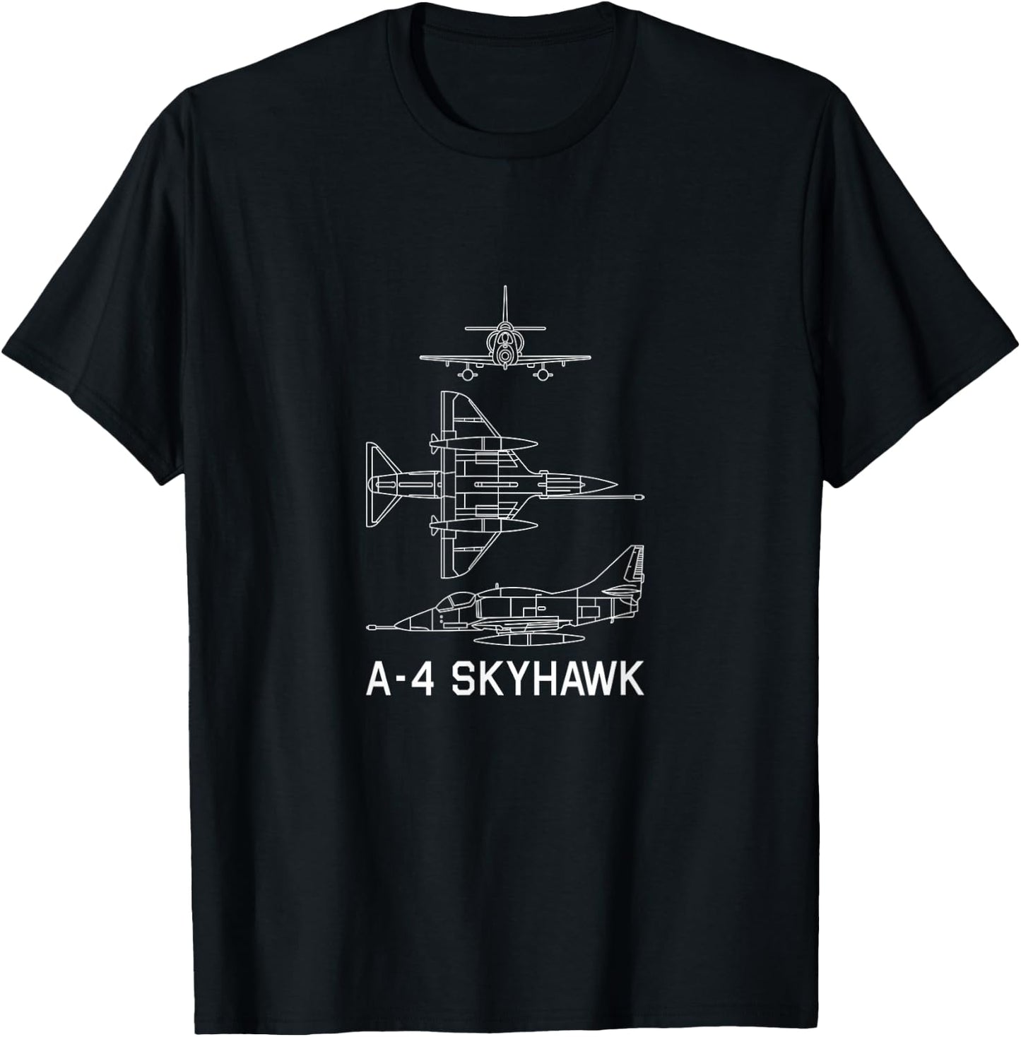 A-4 Skyhawk US Military Light Attack Jet Airplane Veteran T-Shirt - T-Shirt | Black