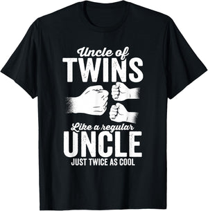 Uncle of twins just a regular uncle just twice as cool T-Shirt - T-Shirt | Black