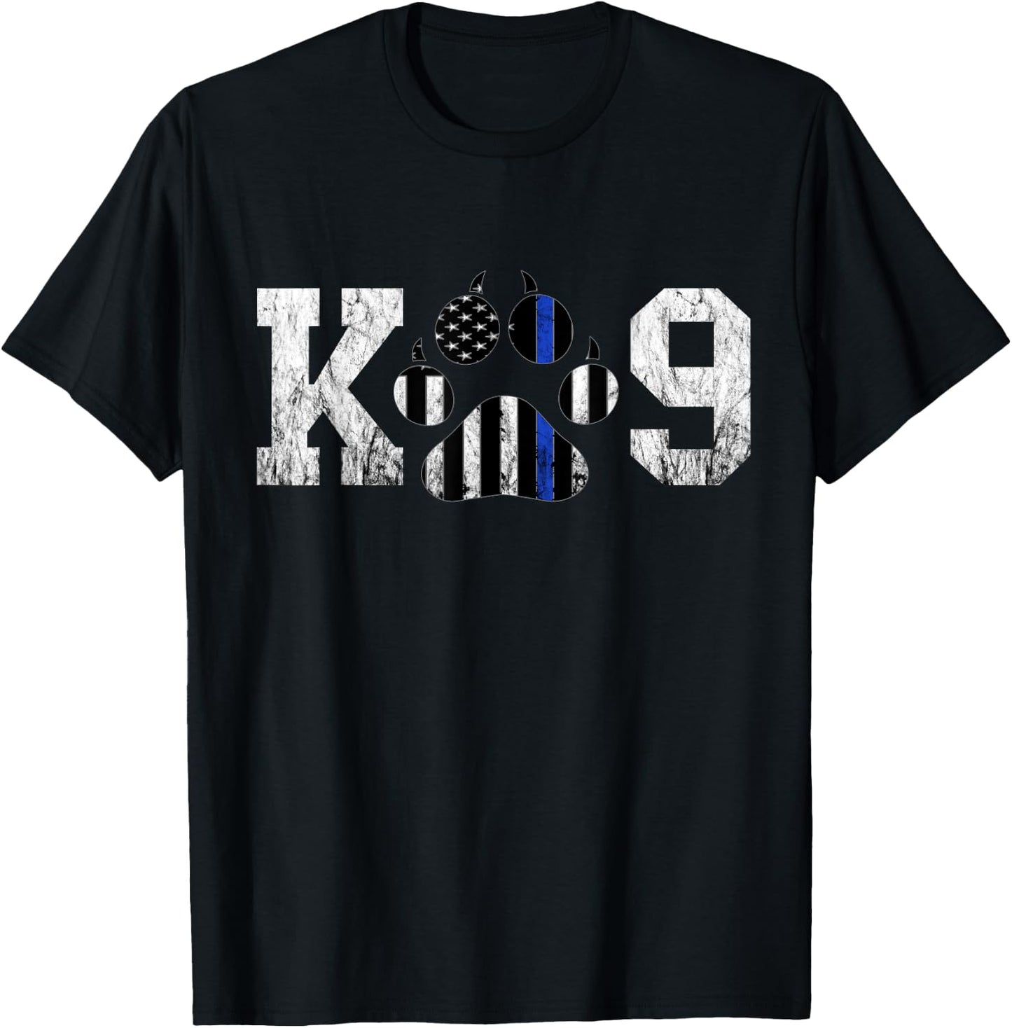 Police Officer Thin Blue Line K9 Dog Paw Police Dog Officer Men Women Girls Kids T-Shirt - T-Shirt | Black