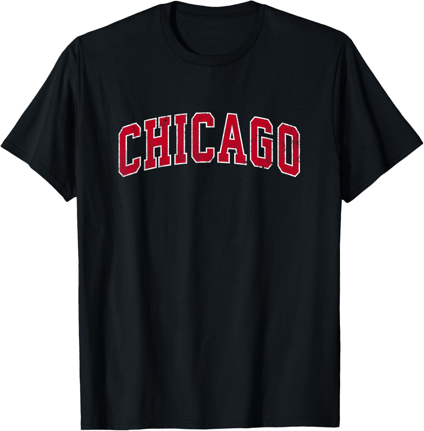 Chicago Illinois IL Vintage Sports Design Red Design T-Shirt - T-Shirt | Black