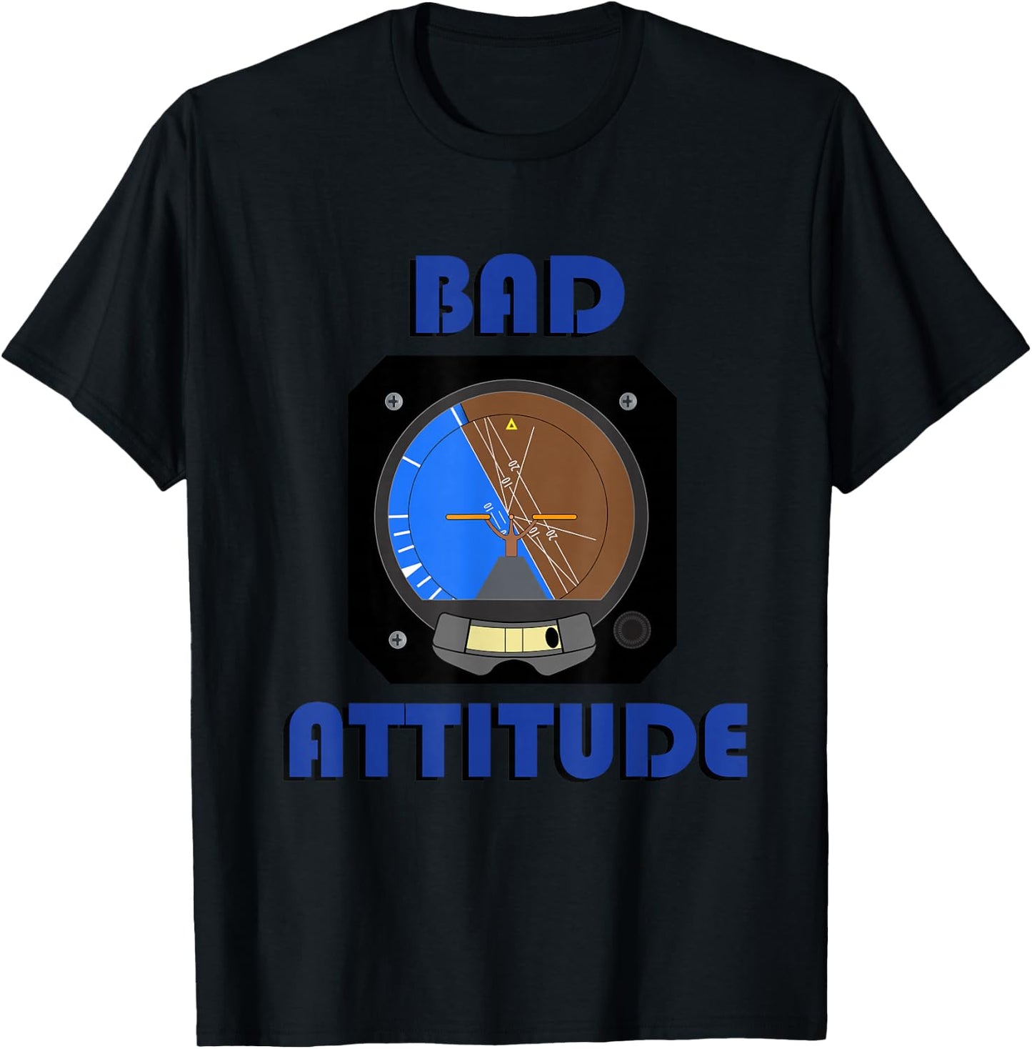 Bad Attitude pilot attitude indicator T-Shirt - T-Shirt | Black