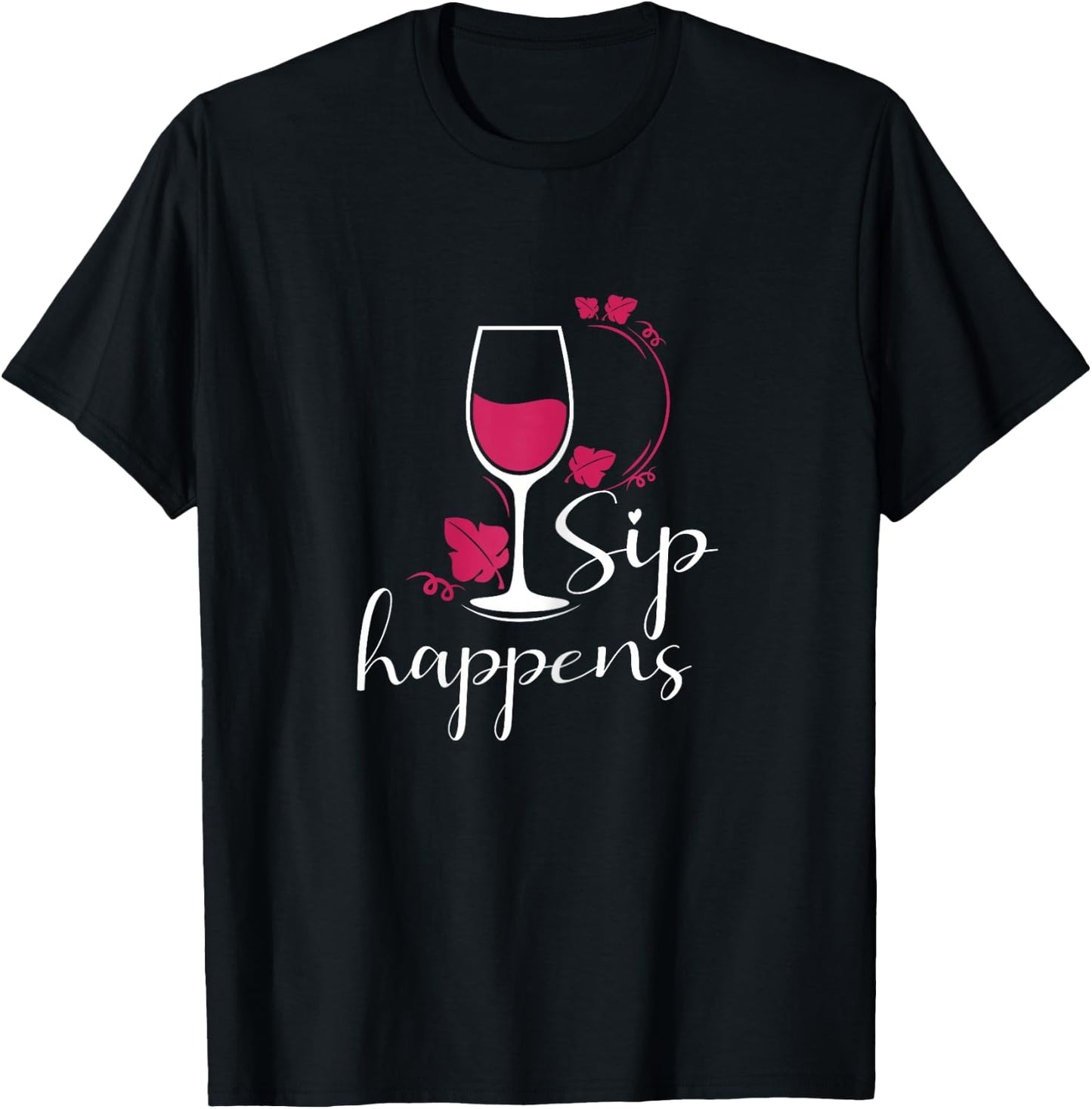 Funny Sip Happens Wine Squad Party Team Bride T-Shirt - T-Shirt | Black