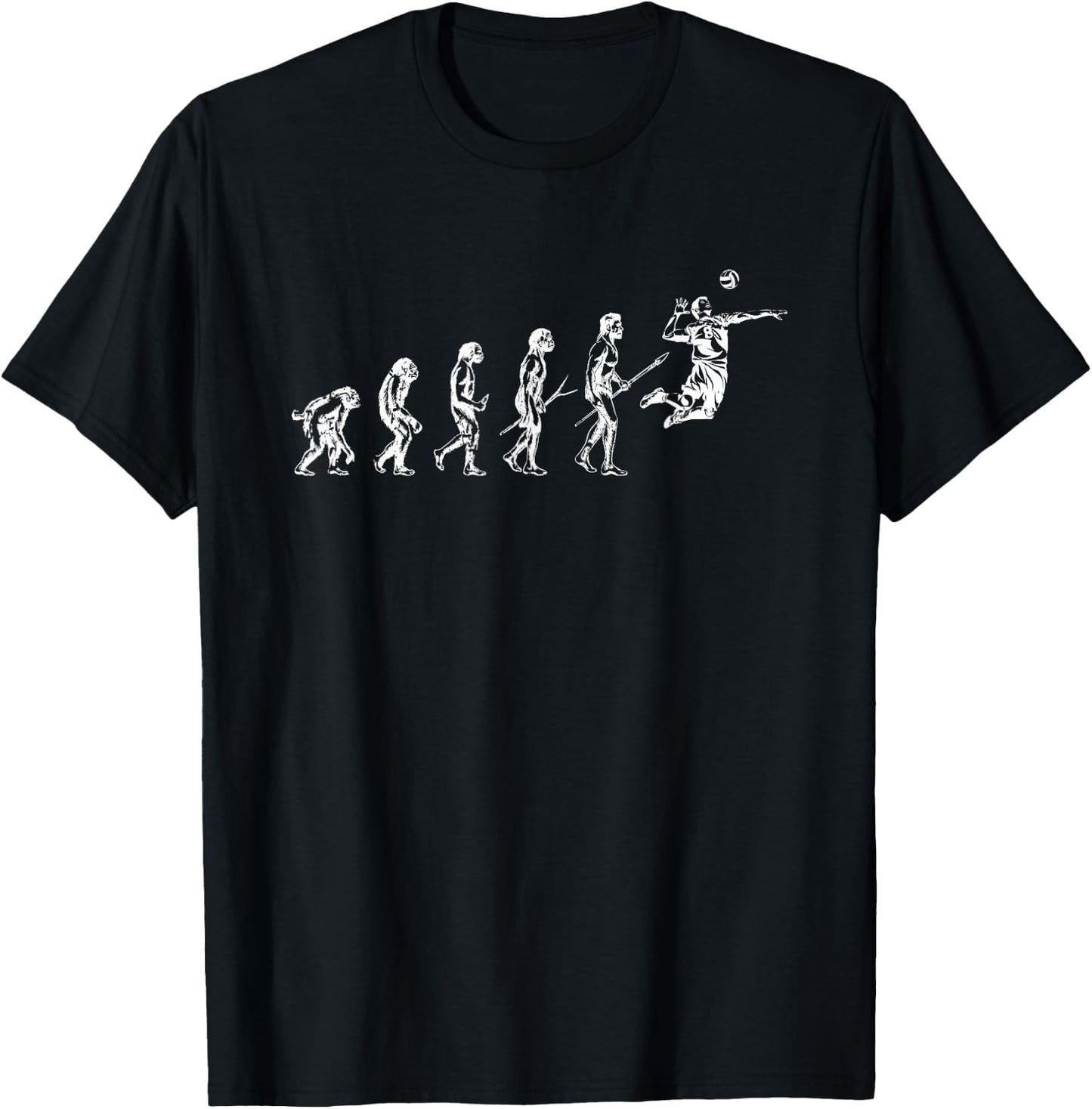 Volleyball Evolution Of Man Funny Vball Player Beach Team T-Shirt - T-Shirt | Black