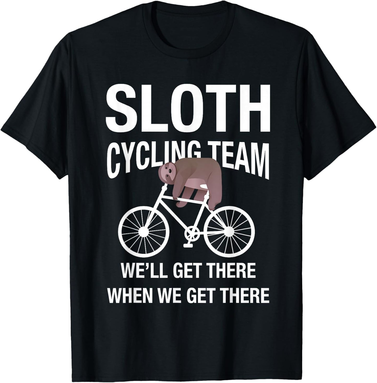 Sloth Cycling Team - Lazy Sloth Sleeping On Bicycle T Shirt T-Shirt - T-Shirt | Black