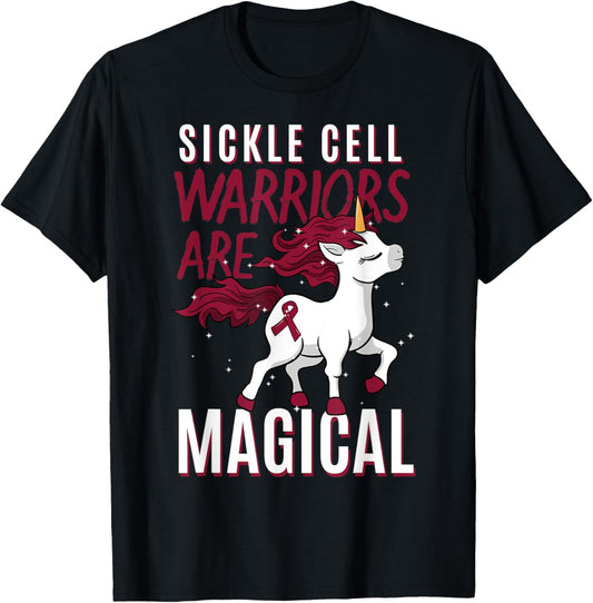 Sickle Cell Disease SCD Warrior Blood Disorder Unicorn Lover T-Shirt - T-Shirt | Black