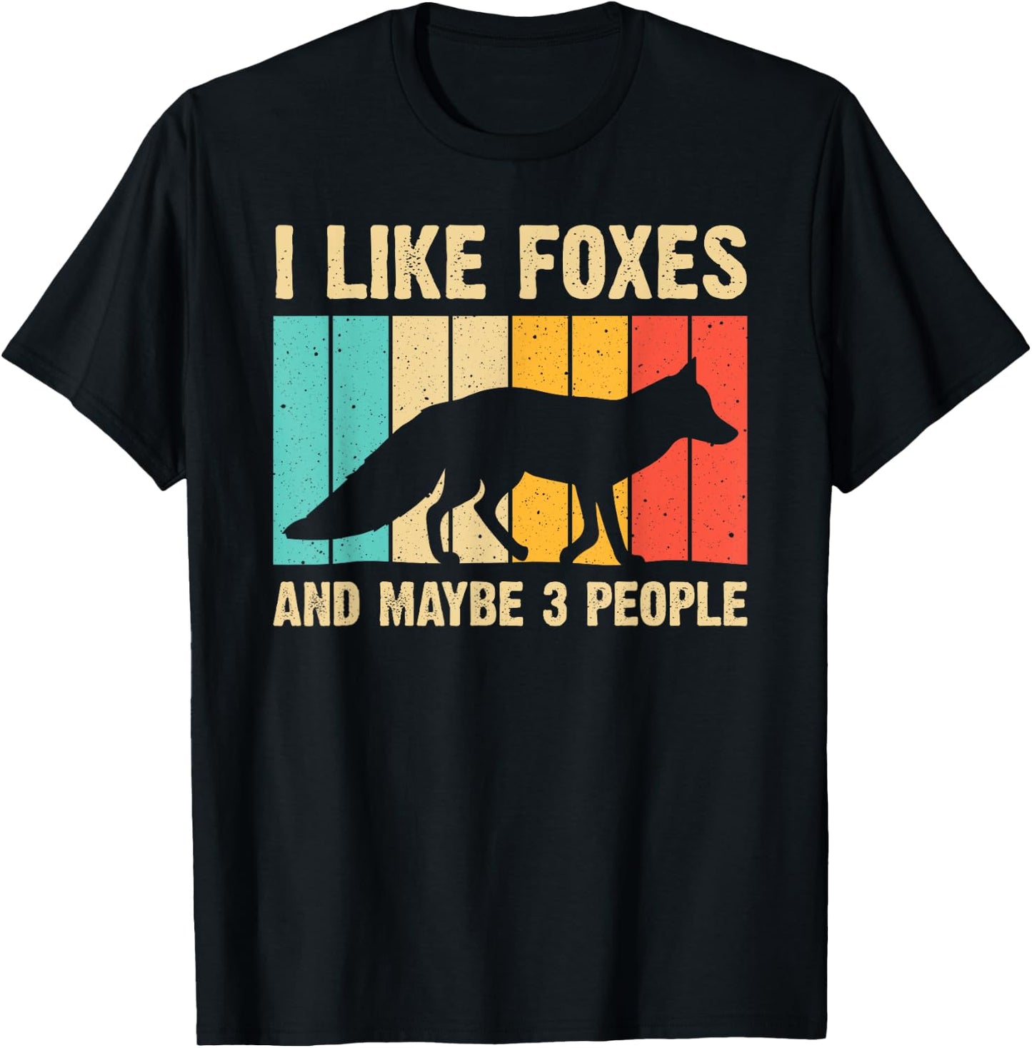 Funny Fox Design For Fox Lovers Men Women Kids Introverts T-Shirt - T-Shirt | Black