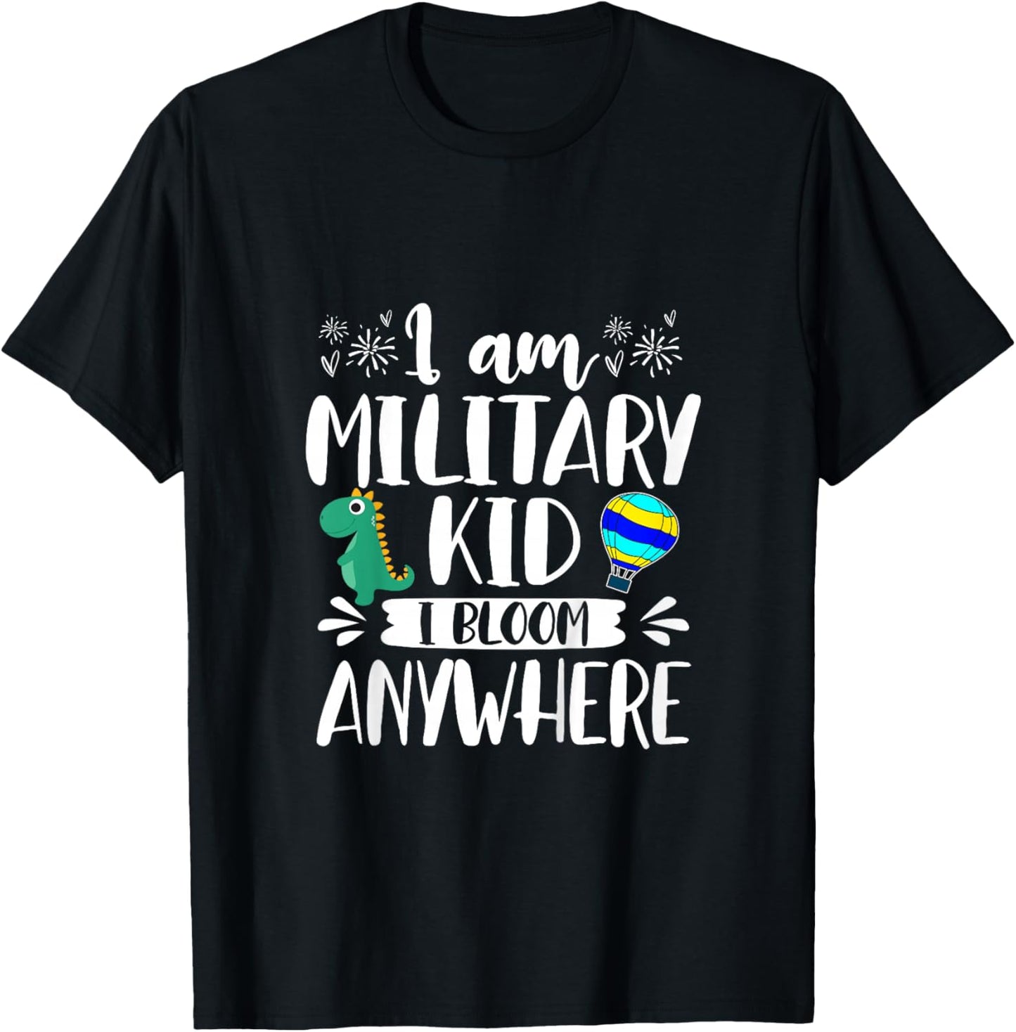 Kids I’m Military Kid I Bloom Anywhere Purple Up Military Baby T-Shirt - T-Shirt | Black