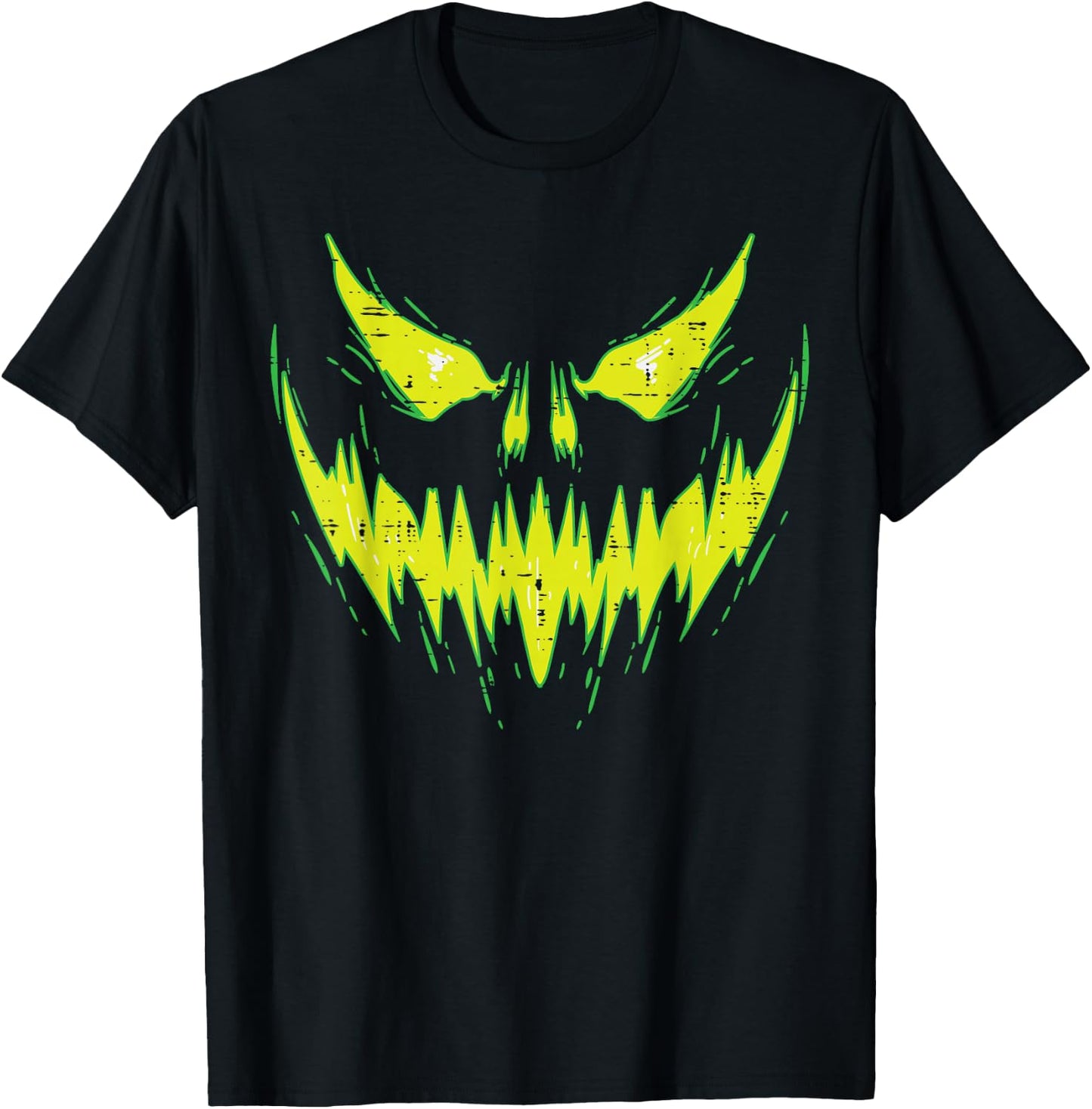 Scary Pumpkin Jack O Lantern Face Halloween Men Boys Kids T-Shirt - T-Shirt | Black