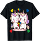 Unicorn Heart Puzzle Piece Autism Awareness Cute Girls T-Shirt - T-Shirt | Black