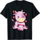 Strawberry Milk Pink Cow Japanese Strawberry Milk Shake T-Shirt - T-Shirt | Black
