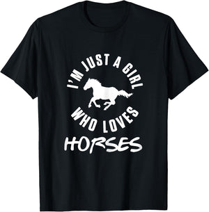Horse Girl Dressage Riding Horses Equestrian Sports Pony T-Shirt - T-Shirt | Black