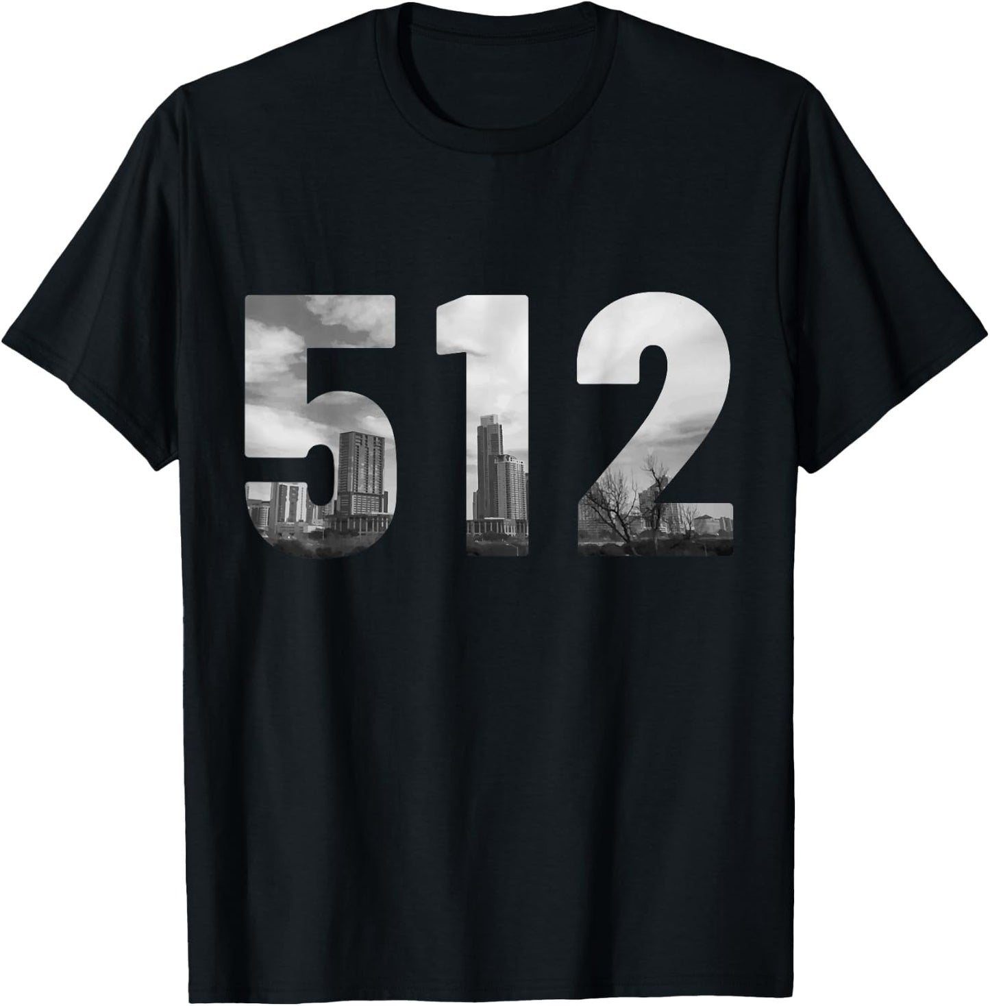 Austin 512 Area Code Skyline Texas Pride Vintage T-Shirt - T-Shirt | Black