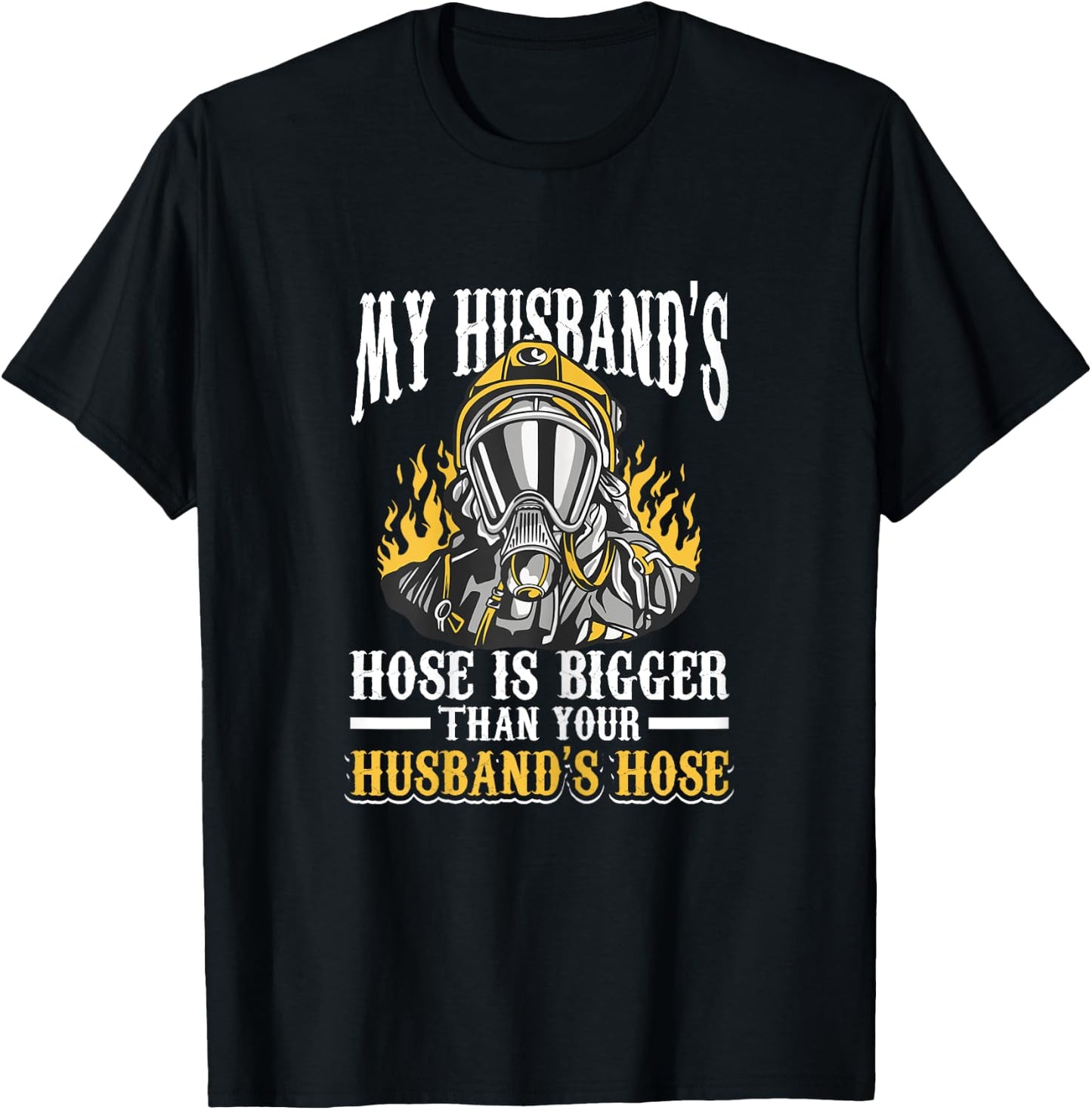 Fireman Woman Fire Brigade Wife T-Shirt - T-Shirt | Black