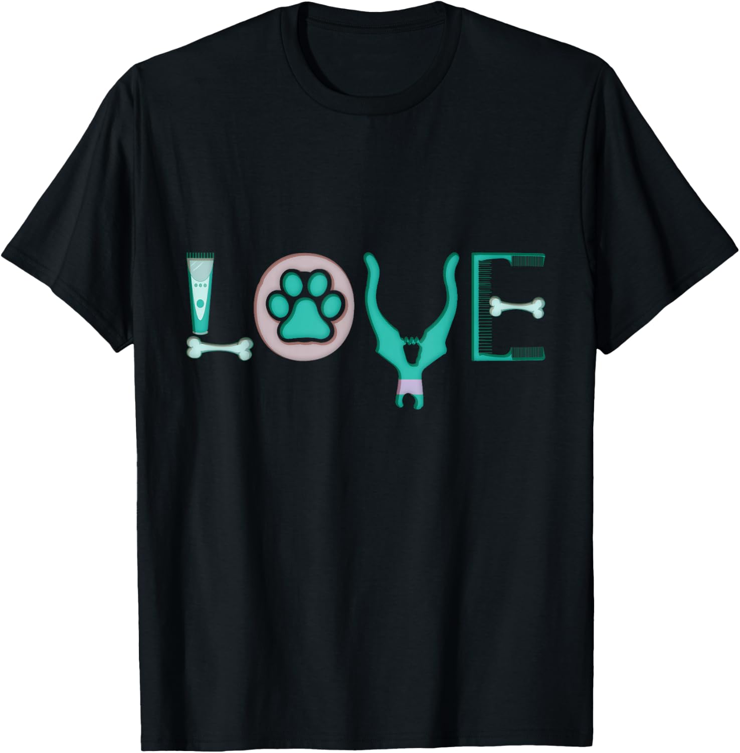 Funny Dog Grooming Design Dog Groomer Outfit Pet Care Gifts T-Shirt - T-Shirt | Black