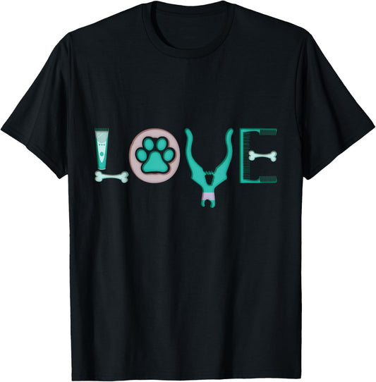 Funny Dog Grooming Design Dog Groomer Outfit Pet Care Gifts T-Shirt - T-Shirt | Black